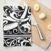 Letter G Middeleeuws Monogram Art Nouveau Theedoek (Quarter Fold)