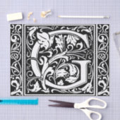 Letter G Middeleeuws Monogram Art Nouveau Tissuepapier (Craft)