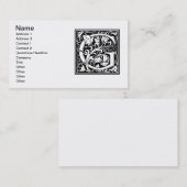 Letter G Middeleeuws Monogram Art Nouveau Visitekaartje (Voorkant / Achterkant)