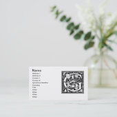 Letter G Middeleeuws Monogram Art Nouveau Visitekaartje (Staand voorkant)