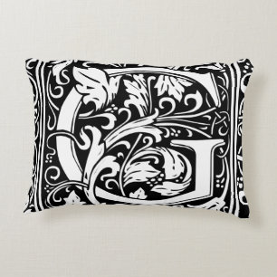 Letter G Middeleeuwse Monogram Art Nouveau Decoratief Kussen