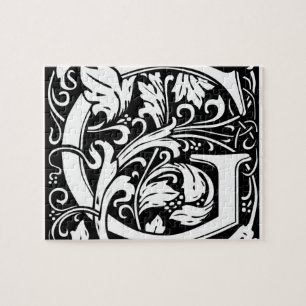 Letter G Middeleeuwse Monogram Art Nouveau Legpuzzel