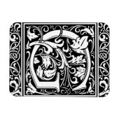 Letter G Middeleeuwse Monogram Art Nouveau Magneet (Horizontaal)