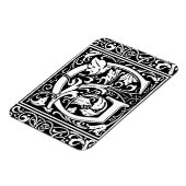 Letter G Middeleeuwse Monogram Art Nouveau Magneet (Linkerzijde)