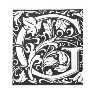 Letter G Middeleeuwse Monogram Art Nouveau Notitieblok