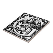 Letter G Middeleeuwse Monogram Art Nouveau Tegeltje (Zijkant)