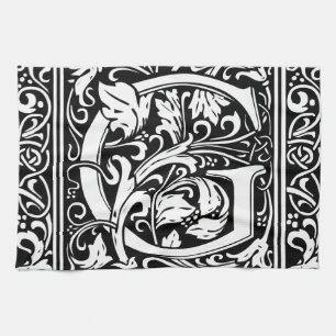 Letter G Middeleeuwse Monogram Art Nouveau Theedoek