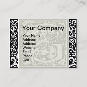Letter G Middeleeuwse Monogram Art Nouveau Visitekaartje