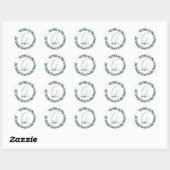 Letter G Monogram Aangepaste Naam Minimalistische  Ronde Sticker (Vel)
