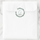 Letter G Monogram Aangepaste Naam Minimalistische  Ronde Sticker (Tas)