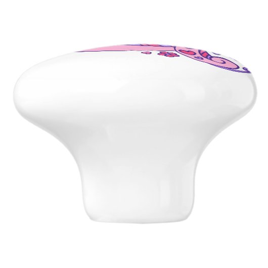 Letter G monogram bloemen en harten art pull Keramische Knop (Zijkant)