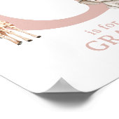 Letter G Monogram Boho Safari Dieren Kwekerij Muur Poster (Hoek)