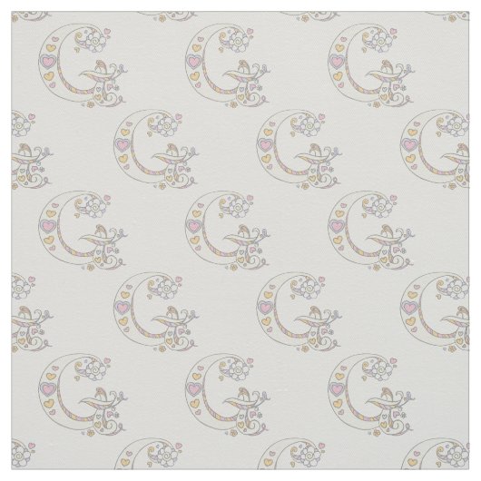 Letter G monogram decoratieve tekst aangepaste sto Stof (Swatch)