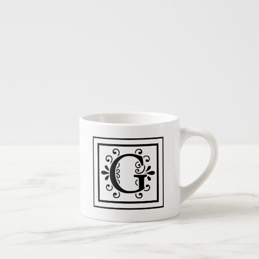 Letter G Monogram Espresso Mok (Rechts)