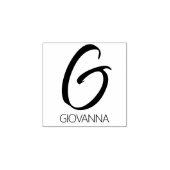 Letter G Monogram Gepersonaliseerd Rubberstempel (Afrduk)