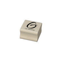 Letter G Monogram Gepersonaliseerd Rubberstempel