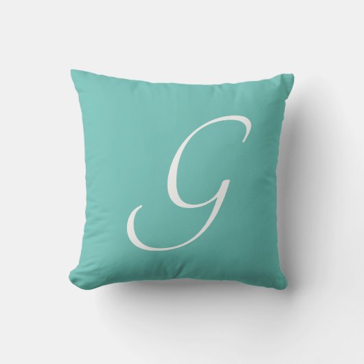 Letter G Monogram Initiaal Aangepast Kussen (Voorkant)