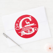 Letter G Monogram Initiaal Familienaam Greeting Ronde Sticker (Envelop)