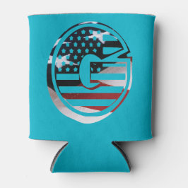 Letter G Monogram Initiaal USA Blikjeskoeler