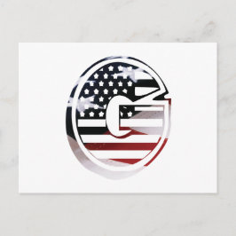 Letter G Monogram Initiaal USA Briefkaart