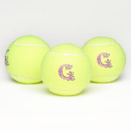Letter G-monogram meisjes gepersonaliseerde doodle Tennisballen