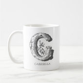 Letter G Monogram Moderne naam Koffiemok (Links)
