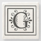 Letter G Monogram Stone Onderzetters (Voorkant)