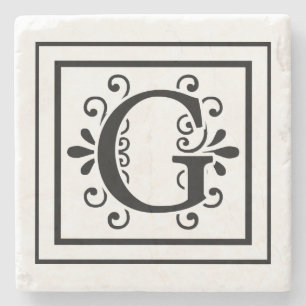 Letter G Monogram Stone Onderzetters