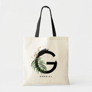 Letter G Monogram   Tropische lederen op maat Tote Bag