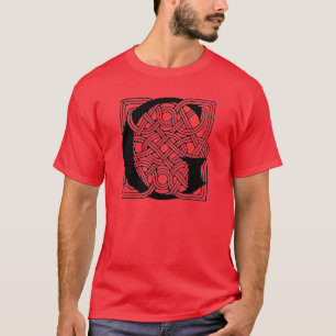 Letter G Monogram Vintage Keltische Knoopprint T-shirt