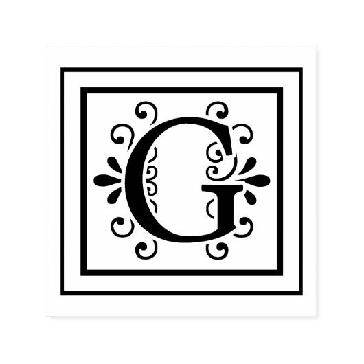 Letter G Monogram Zelfinktende Stempel (Design)