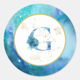 *~* LETTER G - Nautische strandenvelop Sticker