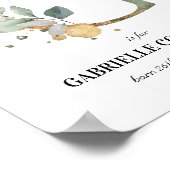 Letter G New Baby Monogram Birth Print Greenery (Hoek)