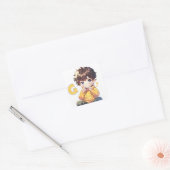 Letter G Schattige Boy Anime Vierkante Sticker (Envelop)