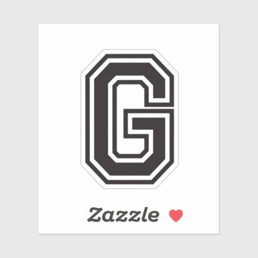 Letter G sportief collegelettertype alfabet Sticker (Vel)