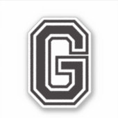 Letter G sportief collegelettertype alfabet Sticker (Voorkant)