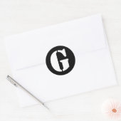 Letter G Stencil Alphabet van Janz Black Ronde Sticker (Envelop)