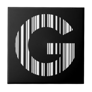 LETTER G STREEPJESCODE Eerste Initiaal Barcode Pat Tegeltje