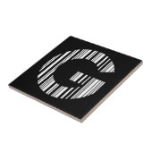 LETTER G STREEPJESCODE Eerste Initiaal Barcode Pat Tegeltje (Zijkant)