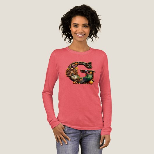 Letter G Thanksgiving style  Tri-Blend Shirt (Voorkant)