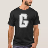 Letter G University Style Persoonlijk alfabet T-shirt (Voorkant)