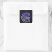 Letter G Vierkante Sticker (Tas)
