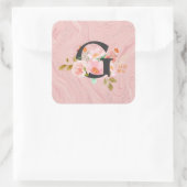 Letter G Vierkante Sticker (Tas)