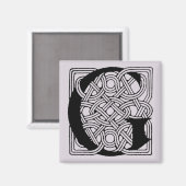 Letter G Vintage Keltisch Knoopstiksel Monogram Magneet (Voorkant / Achterkant)