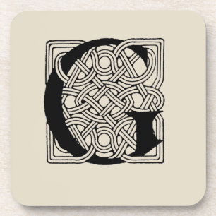 Letter G Vintage Keltische Knoop Monogram Bier Onderzetter