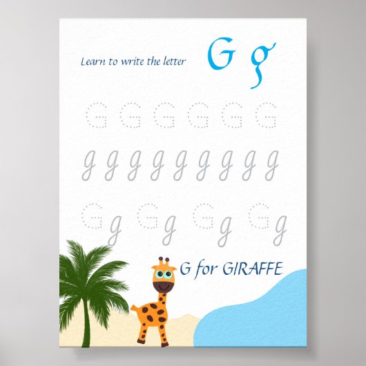 Letter G Volgen Poster voor Kinderen (Voorkant)