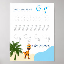Letter G Volgen Poster voor Kinderen