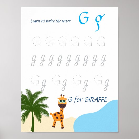 Letter G Volgen Poster voor Kinderen (Voorkant)