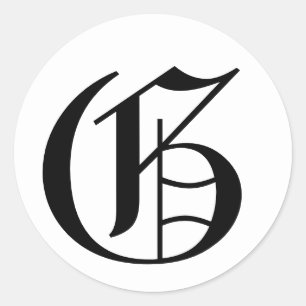 Letter G White Wedding Alphabet van Janz Ronde Sticker