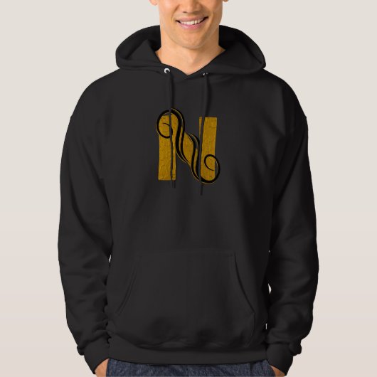 Letter gold N Hoodie (Voorkant)